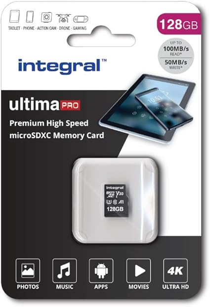 Integral 128GB Micro SD Card Premium 4K