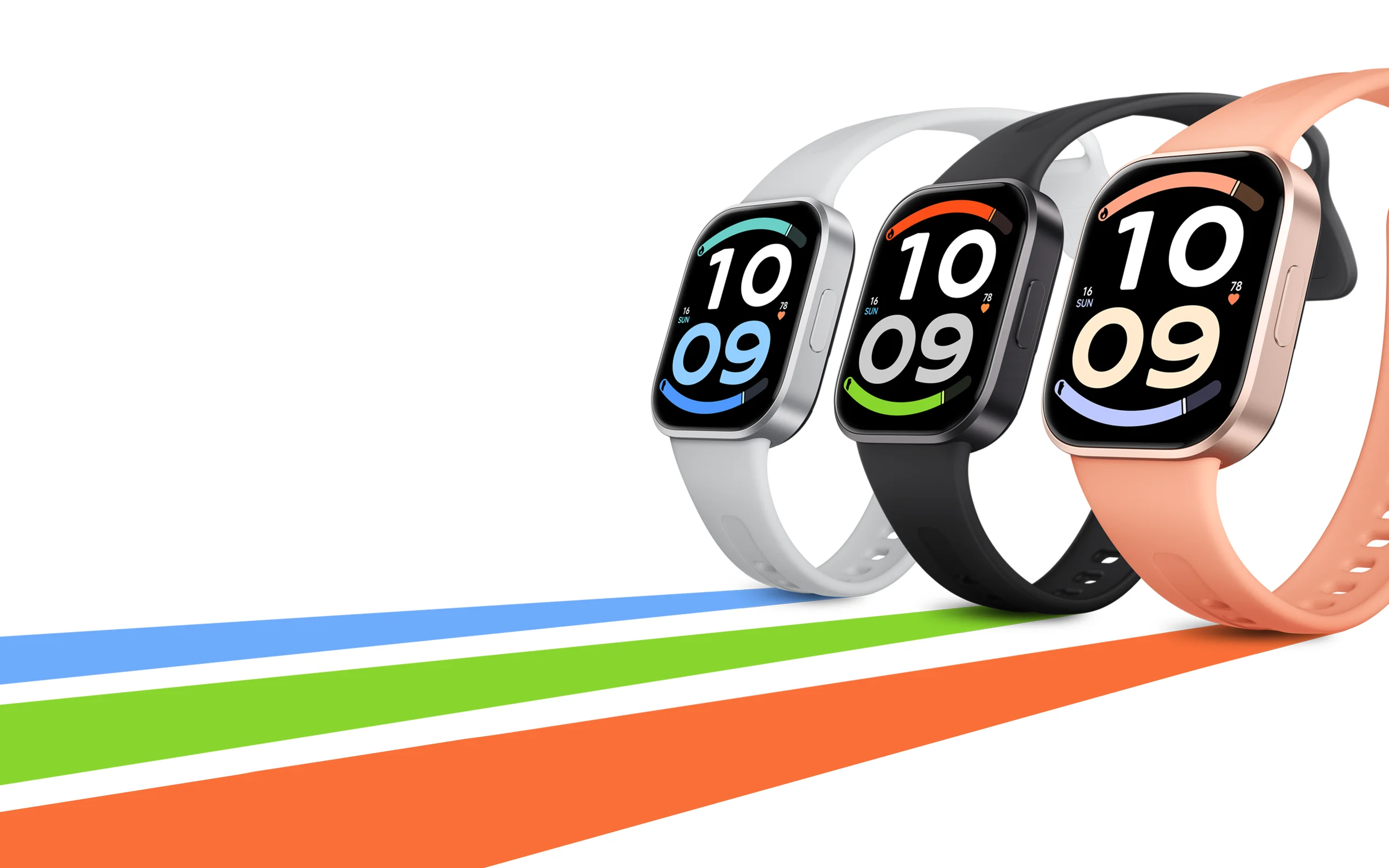 Redmi Watch 6 Active in Midnight Black, Matte Silver and Sunset Orange