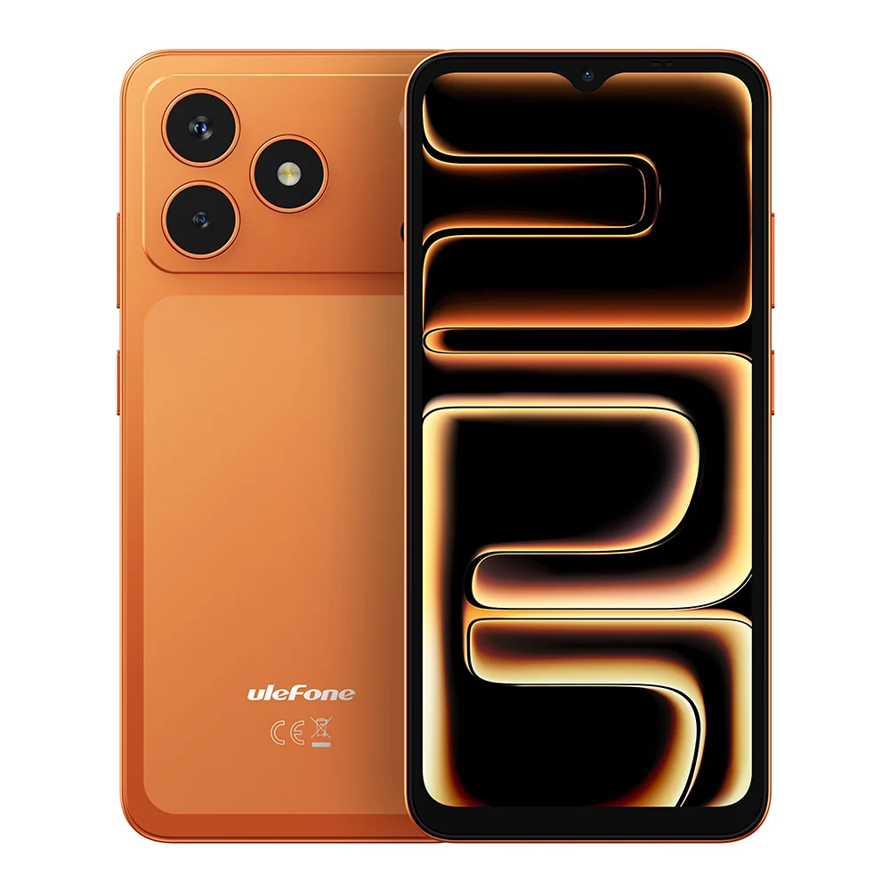 Ulefone Note 23 in Cosmic Orange, front and back